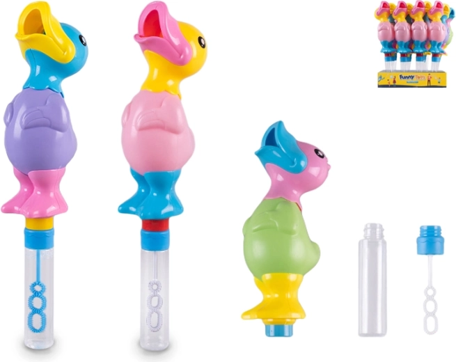 Bâton à bulles avec caneton siffleur 30 cm