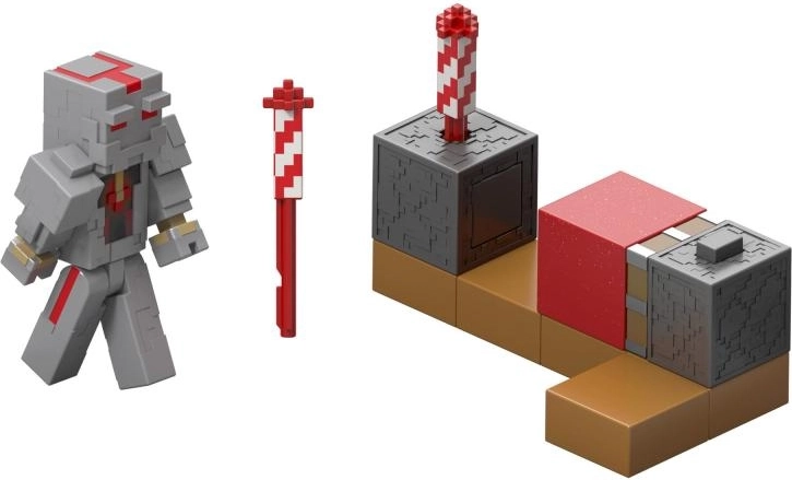 Figurine articulée Minecraft avec lanceur de feux d’artifice 8 cm