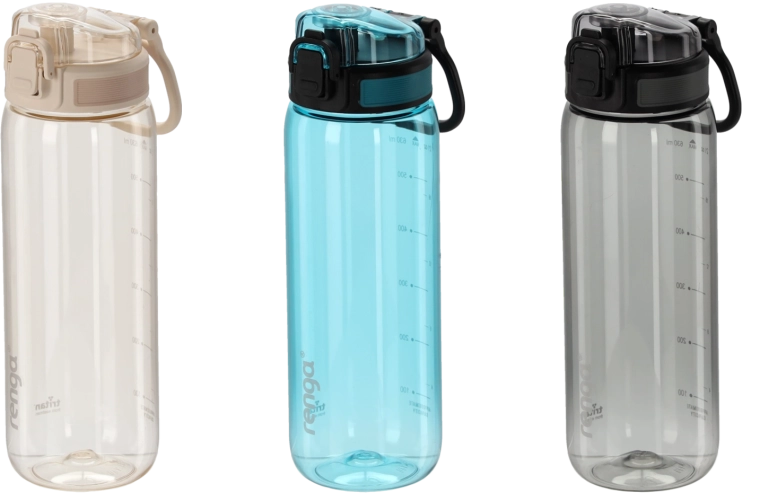 Bouteille d’eau 630 ml avec jauge – assortiment de couleurs
