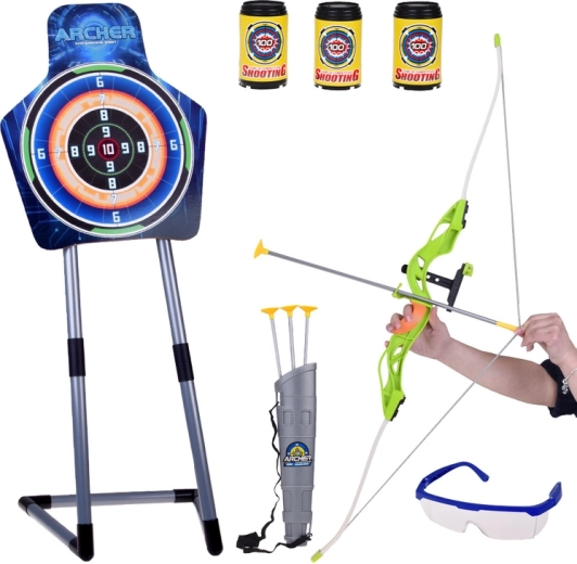 Large kids' archery set with target, arrows, and stand