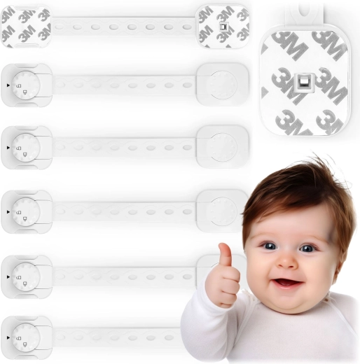 RICOKIDS Child Safety Cabinet Locks, 6 pcs, white