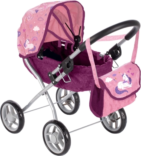 Doll stroller with oval carrycot Unicorns