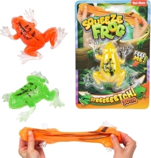 Uittrekbare rubberen kikker 10 cm