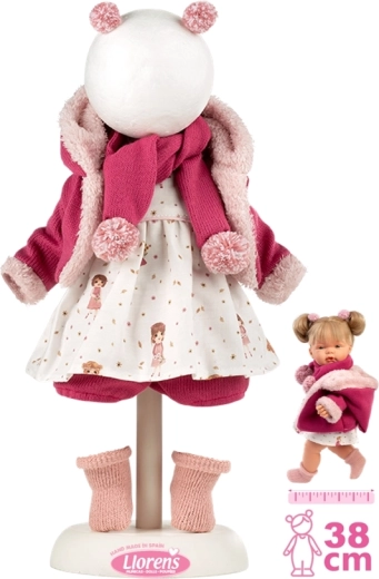 Llorens outfit for 38 cm doll – winter pink 6-piece set