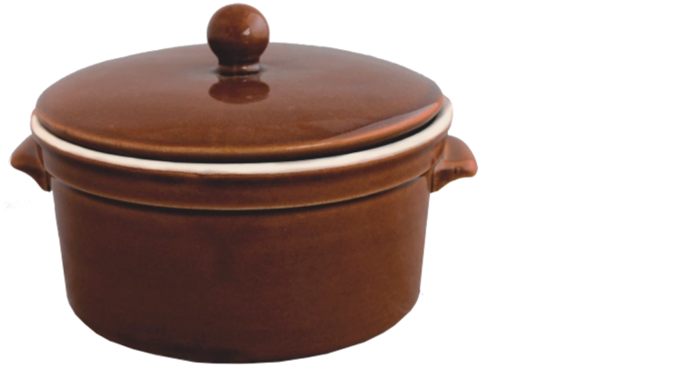 Ceramic pot with lid 0.5 l brown