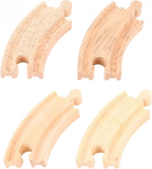 BIGJIGS RAIL short curved tracks for wooden railway, 4 pcs