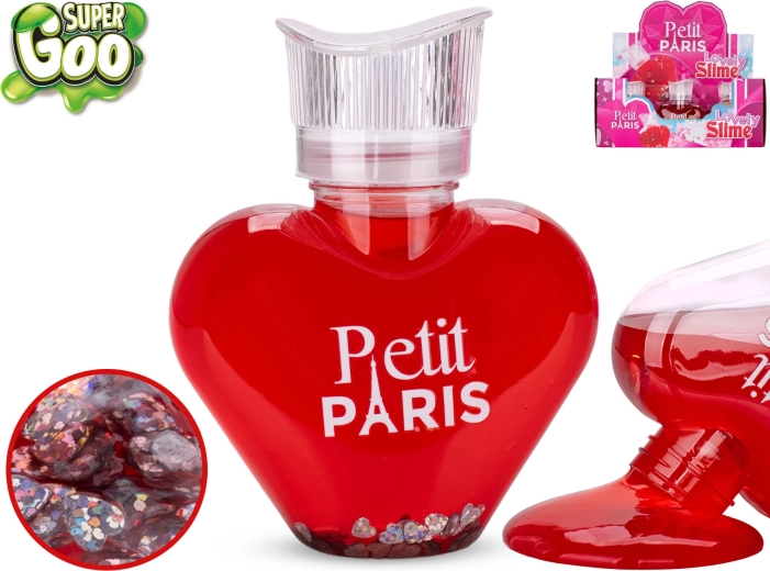 Super Goo slijm Petit Paris met glitter in een hartvormig flesje 300 g (12 stuks)
