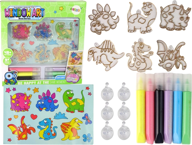 Creatieve set glas-in-lood Fusing Paint Dinosaurussen 3D