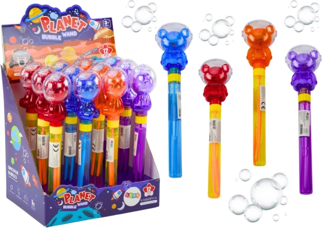 Zeepbellen toverstaf astronaut met gekleurd licht