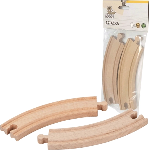 Babu houten rails – bocht 17 cm, 2 stuks