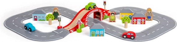 Houten weg in de vorm van een acht van Bigjigs