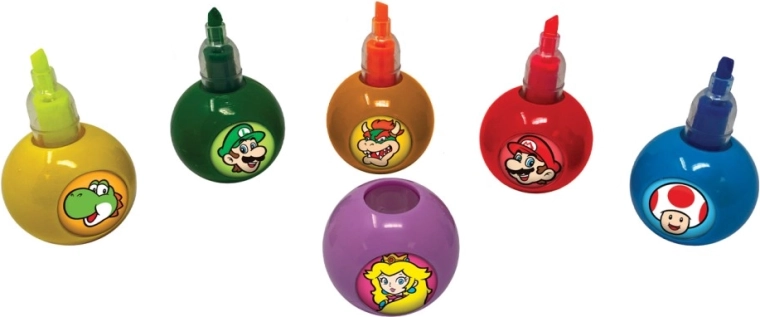 Super Mario markeerstiften – set van 6 kleuren
