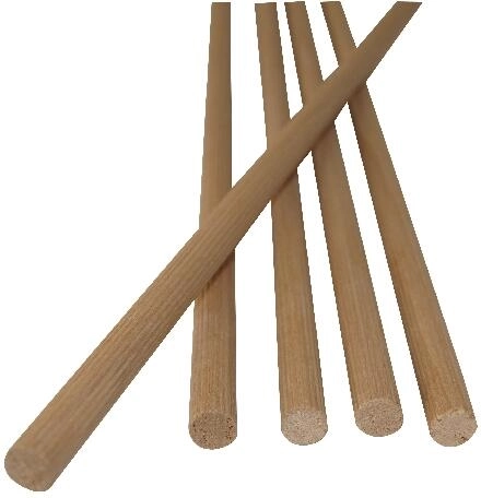 Ribbed Wooden Dowel 6 mm FSC (5 pcs = 4 lm)