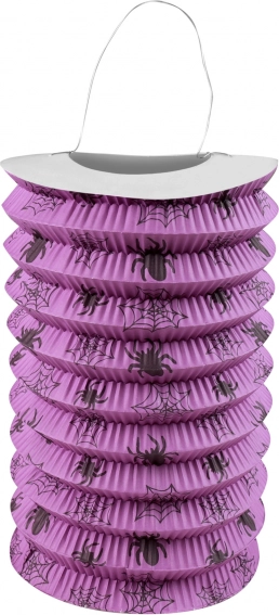 Halloweenen papieren lampion met spinnen 15 cm