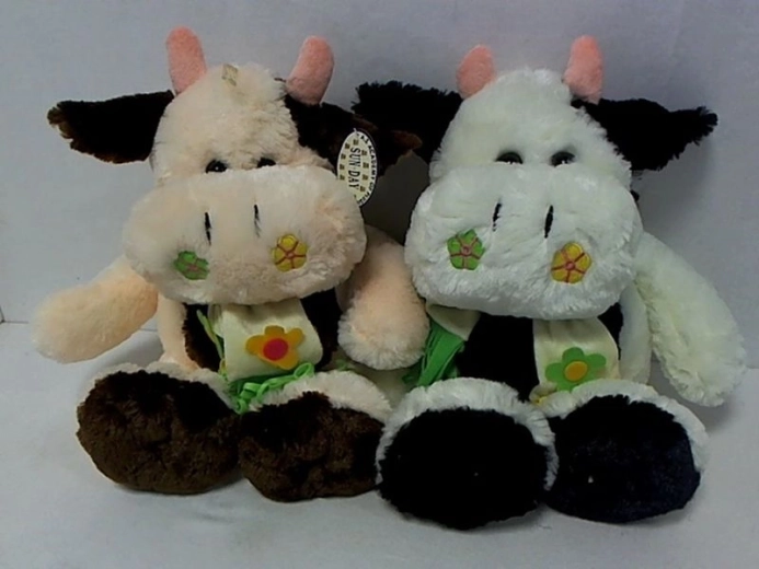 Plush cow with floral scarf 45 cm