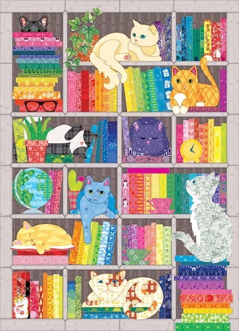 Puzzle Embroidered Blanket: Rainbow Cats 1000 Pieces