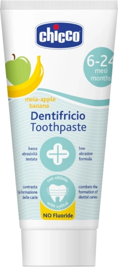 Chicco dentifrice pour enfants pomme–banane sans fluor 50 ml (6–24 mois)