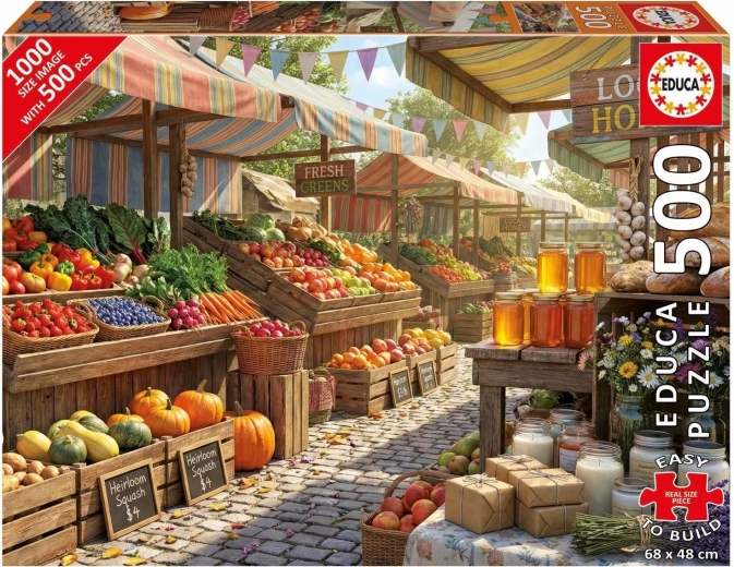 Puzzle Educa Marché fermier ensoleillé 500 pièces