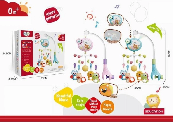 Crib mobile with music box