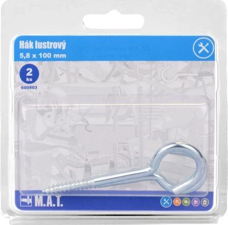 Crochet pour lustre 100 × 5,8 mm – brillant, 2 pcs