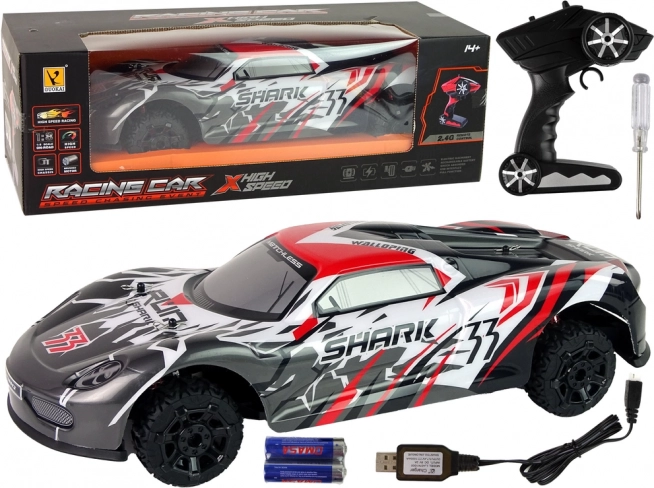 R/C sportauto 1:8 grijs-wit