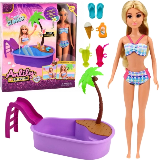 Anlily doll with pool and slide