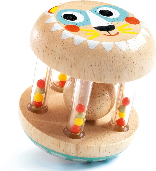 DJECO Hochet en bois Petit Lion