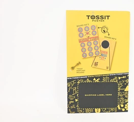 TOSSIT double-sided game poster 2 in 1 – Chore Game and Corn Toss It