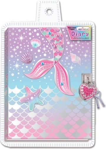 Hot Focus Kids' Lockable Diary – Mermaid