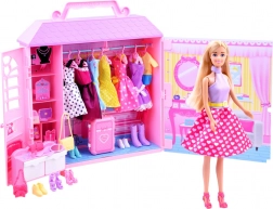 Anlily doll with portable wardrobe and fashion accessories
