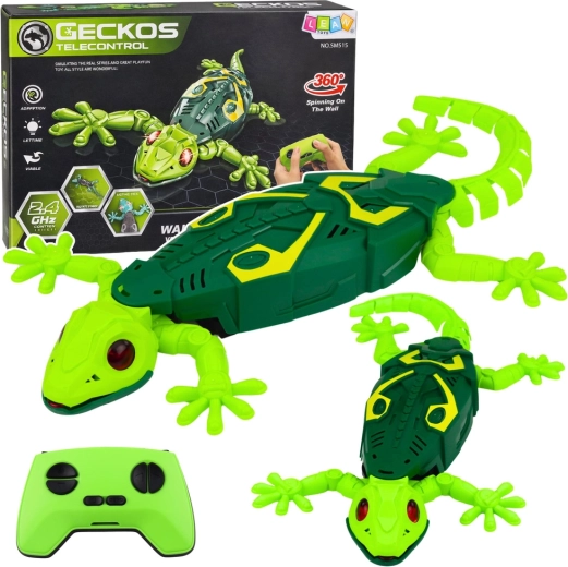 Lézard RC télécommandé, grimpe aux murs et effectue des rotations à 360°, vert