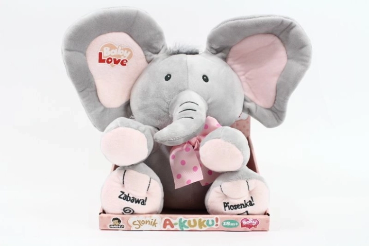 Interactive plush elephant "A Kuku" 24 cm with a song