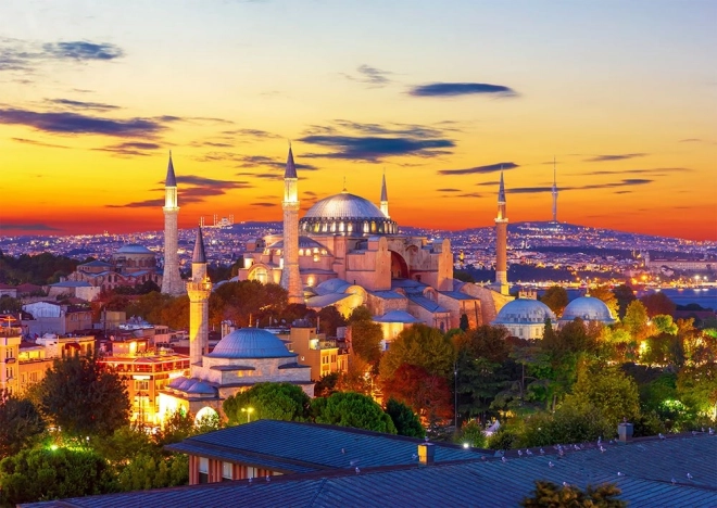 Puzzel ENJOY Hagia Sophia bij zonsondergang, Istanbul, 1000 stukjes