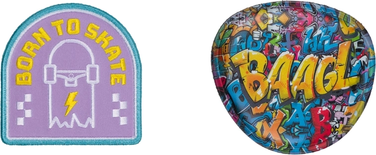 BAAGL Baaglies Interchangeable Badges – 2 pcs, Skate Park Wall