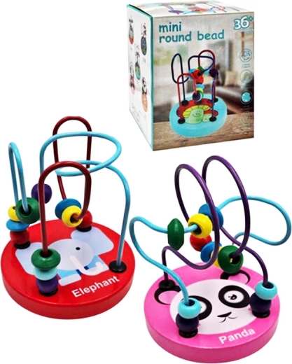 wooden bead maze with animal