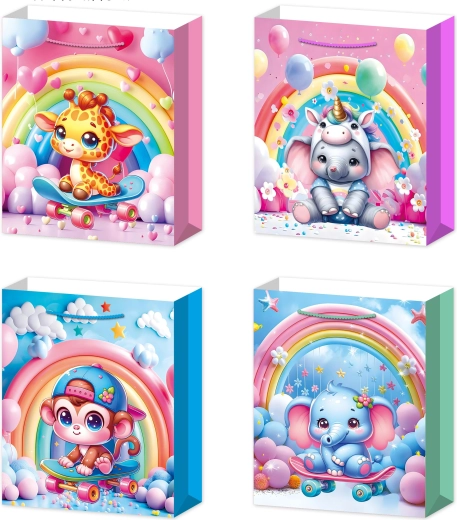 Gift Bag L with Cute Animals 30 × 40 × 12 cm