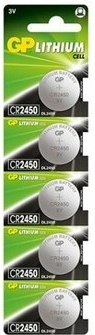 GP Lithium-Knopfzellen CR2450, 5 Stk.