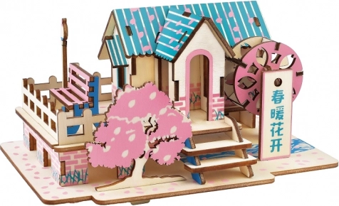 Woodcraft houten 3D-puzzel Lentehuis
