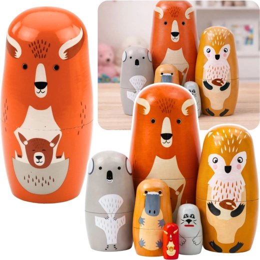 Wooden Matryoshka – Forest Animals, Set of 6