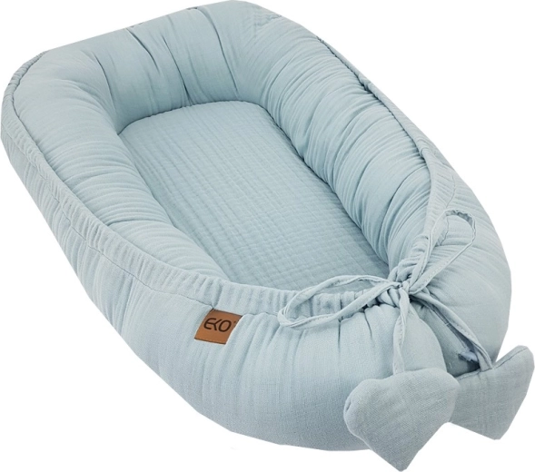 EKO muslin baby nest blue 90 × 60 cm
