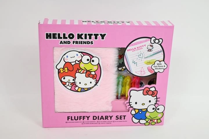 Hello Kitty plush mini diary with gel pens and stickers
