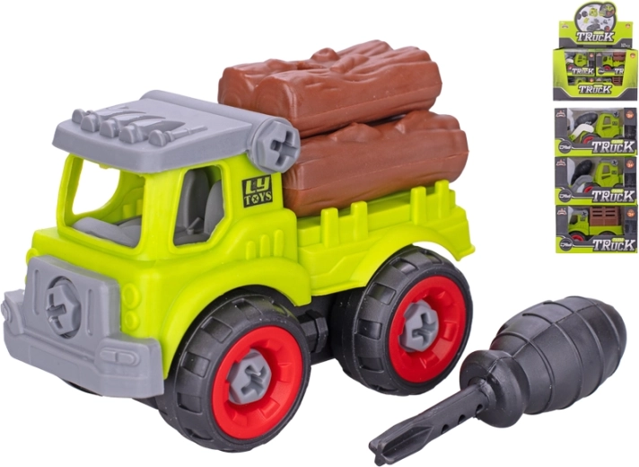 Landbouw schroefauto 11 cm – demonteerbaar kunststof speelgoed zonder batterijen