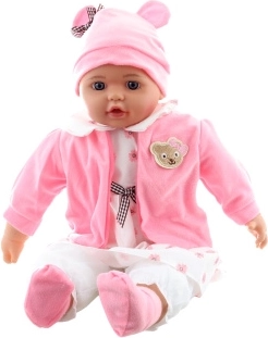 Baby girl doll in floral dress 50 cm