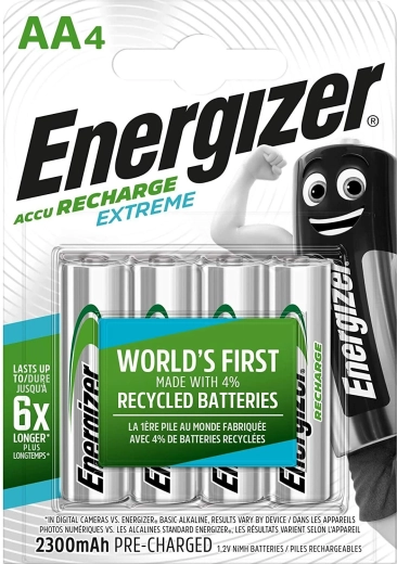 Energizer Extreme AA HR6 wiederaufladbare Batterien 2300 mAh, 4 Stk.