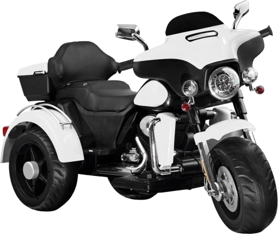 Moto électrique pour enfants type chopper avec 2 moteurs, coffre et éclairage