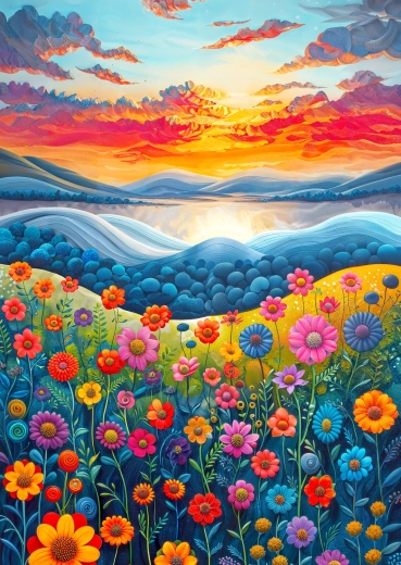 Enjoy Puzzle Field at Dawn 1000 Pieces
