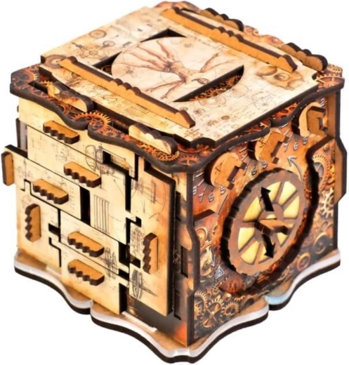 Houten mechanische puzzel iQube Light van EscapeWelt