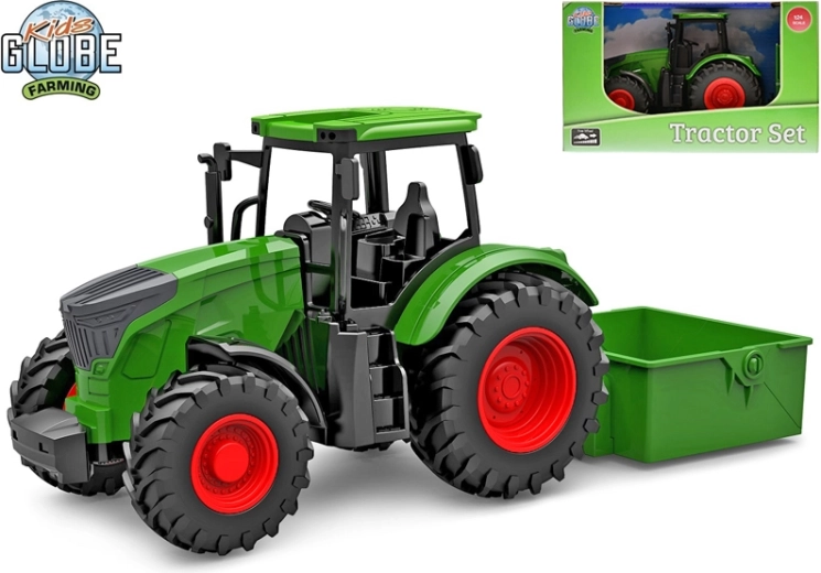 Kids Globe Farming Traktor mit kippbarem Anhänger grün 27,5 cm