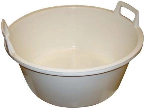 Plastic basin 56 cm with handles, white, 40 l