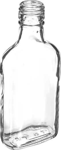 Glass Hip Flask 200 ml – Clear Pocket Bottle with 28 mm Screw Cap